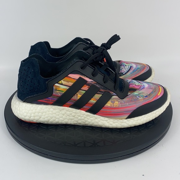 Adidas Pure Boost Black/Multicolor Running Shoes B41118 Women's Size 7 - Picture 4 of 12